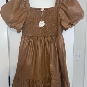 Leather Brown Dress